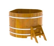 Купель для бани BentWood угловая из лиственницы Рустик, 1,37х1,37 м