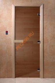 Дверь стеклянная DoorWood бронза, 2100х700 мм