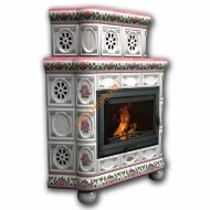 Печь-камин КимрПечь Медальон угловой двухъярусный Розы