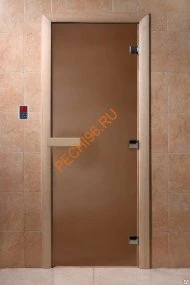 Дверь стеклянная DoorWood бронза матовая, 2000х600 мм