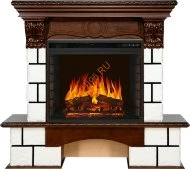 Электрокамин Royal Flame Pierre Luxe темный дуб/ белый с очагом Vision 23 EF LED FX