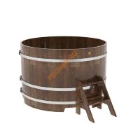 Купель для бани BentWood круглая из сращённой морёной лиственницы, D1,5 м
