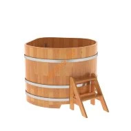 Купель для бани BentWood угловая из сращённой лиственницы, 1,37х1,37 м