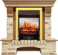 Электрокамин Royal Flame Pierre Luxe угловой дуб/сланец с очагом Fobos FX M