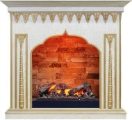 Электрокамин Dimplex Abu-Dabi с очагом Cassette 600 NH белый дуб патина золото