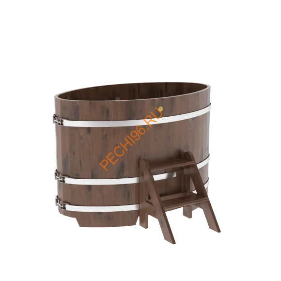 Купель для бани BentWood овальная из мореного дуба Рустик, 0,80х1,42 м
