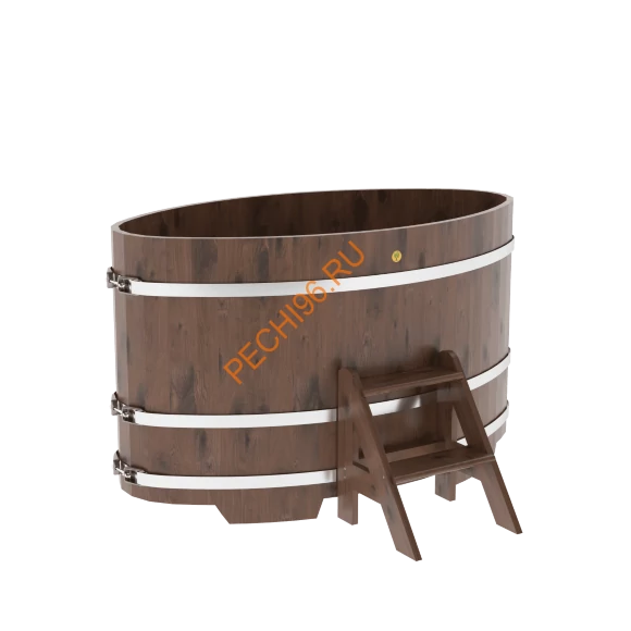 Купель для бани BentWood овальная из мореного дуба Рустик, 0,92х1,66 м