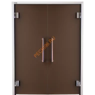 Двери стеклянные двустворчатые Grandis GS 13х19-MB-Н-Br
