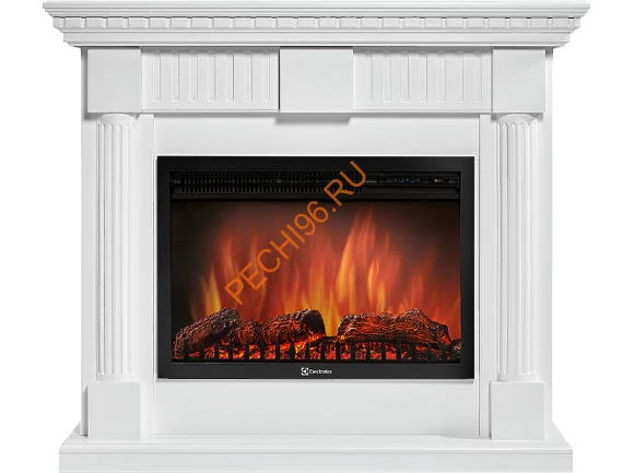 Электрокамин Electrolux Sphere Plus EFP/P-2720RLS с порталом Firelight Colonna 25U угловой, белый 