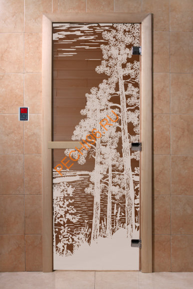 Дверь стеклянная DoorWood «Рассвет бронза», 2100х900 мм
