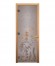 Дверь стеклянная «сатин матовая Рыбка» коробка 1900х700 мм, осина