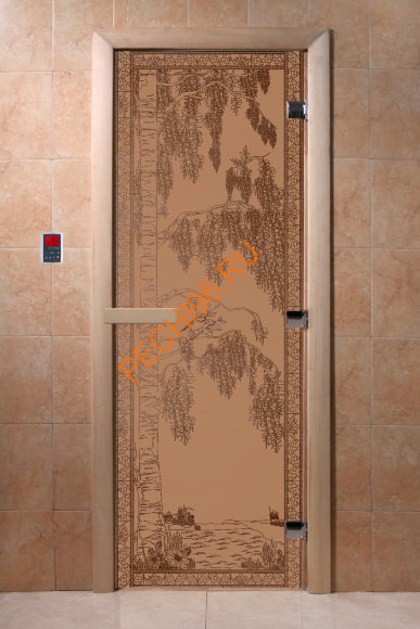 Дверь стеклянная DoorWood «Березка бронза матовая», 1700х700 мм